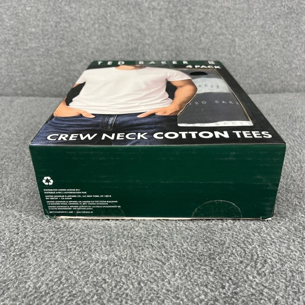 Ted Baker Crew Neck Cotton Tees Mens Medium Multi 4-Pack Stretch Soft Basics